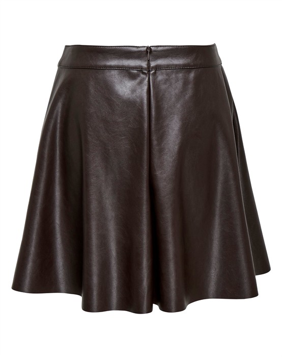 OnlUna Faux Leather Flared Nederdel